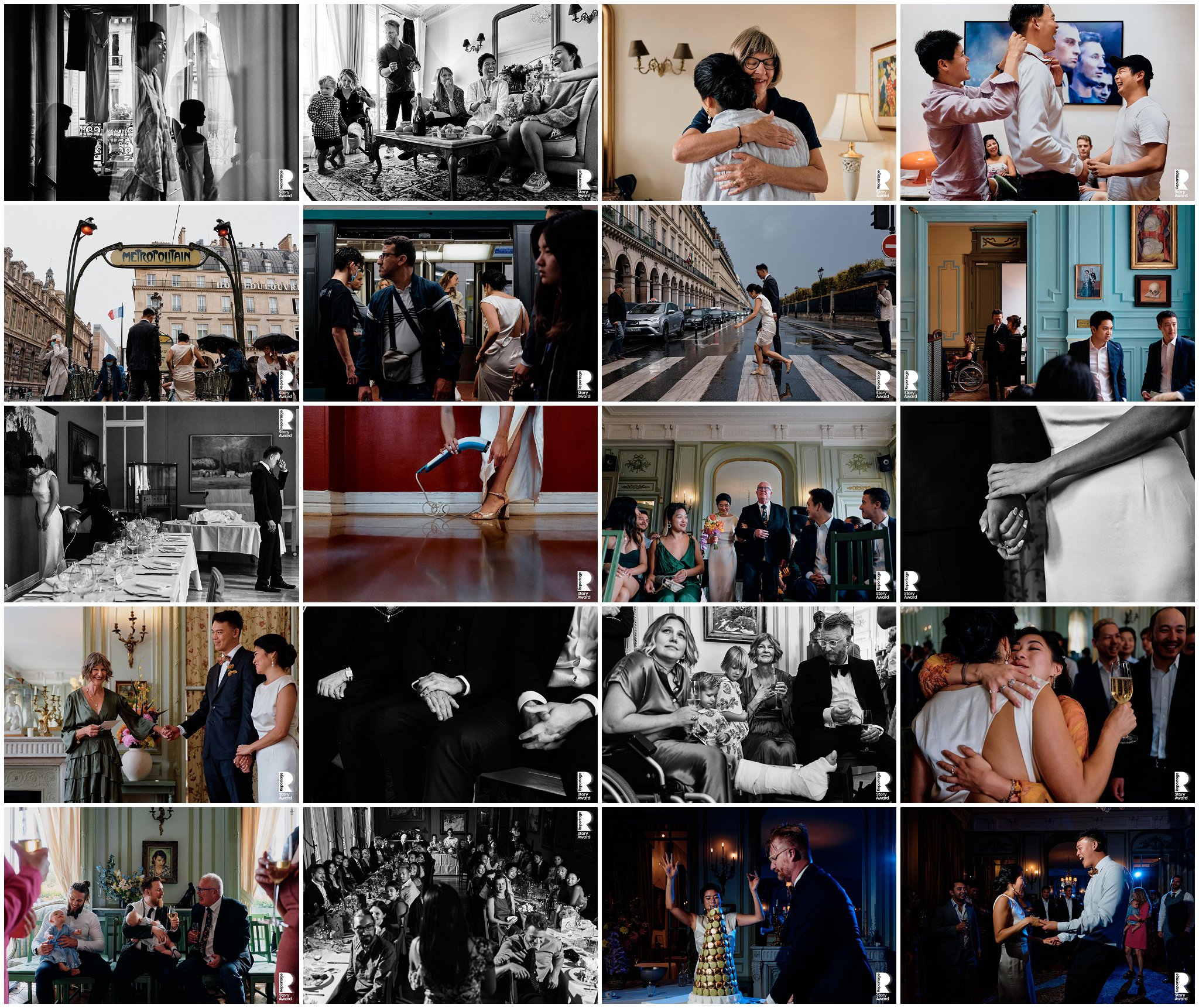 Story de 20 photos d'un mariage d'américains à Paris, récompensée par un award à This is Reportage